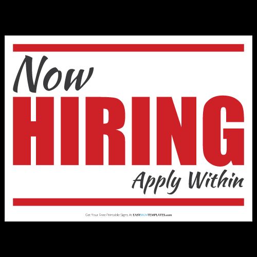 WE ARE NOW HIRING FOR THE SUMMER